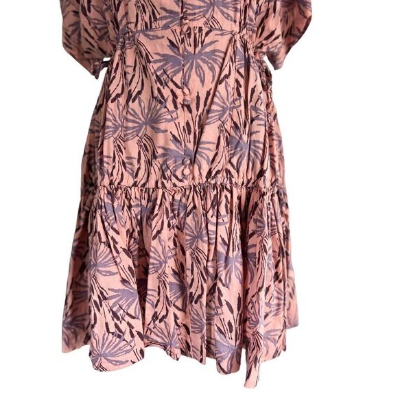MADEWELL Button-Front Tiered Dress in Oasis Palms size medium. Retails $138 - Picture 7 of 16